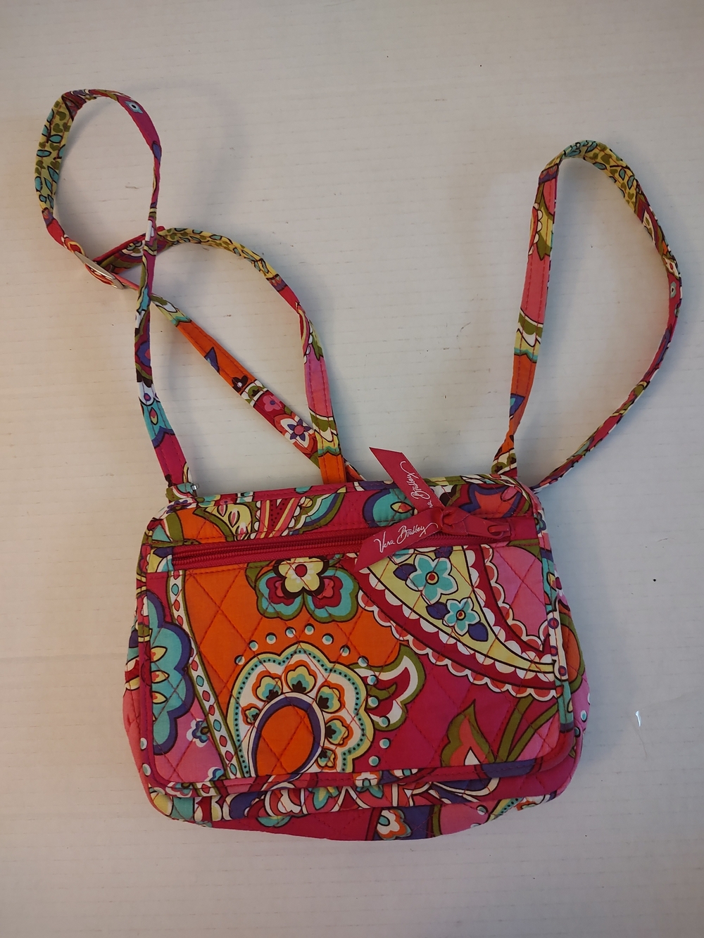Vera Bradley Paisley Crossbody in Pink & Orange